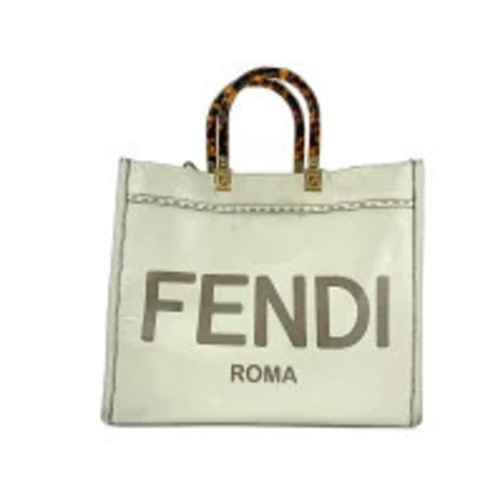 Fendi Sunshine Shopper Handbag Leather White